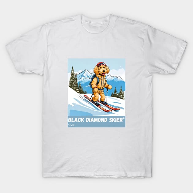 Black Diamond Skier Doodle (not) T-Shirt by Doodle and Things